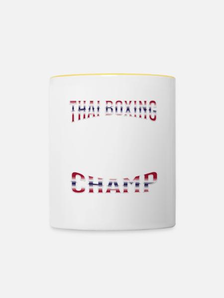 Muay Thai Boxing Muay Thai - Tasse zweifarbig - Weiß/Gelb