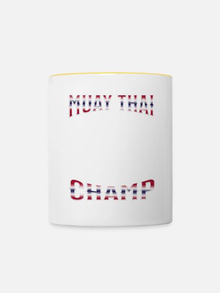 Muay Thai Boxing Muay Thai - Tasse zweifarbig - Weiß/Gelb