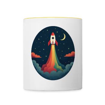 Launched Out - Never Looking Back - Contrasting Mug - white/yellow - Front