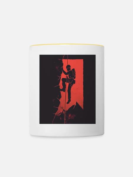 Dunkle Rampe für urbanes Klettern - Tasse zweifarbig - Weiß/Gelb