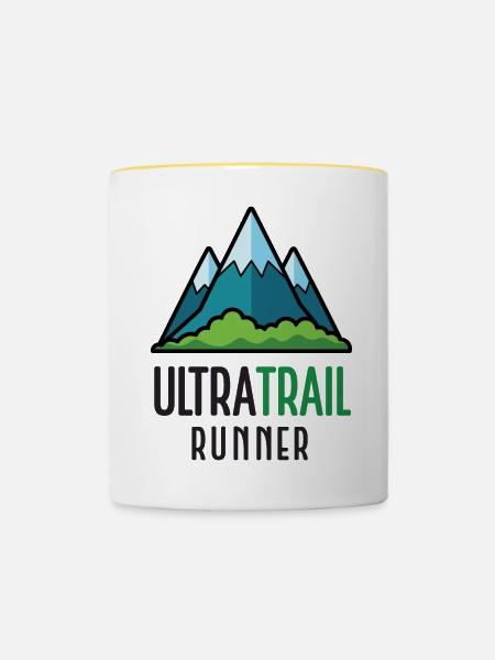 UltraTrail Läufer - Tasse zweifarbig - Weiß/Gelb