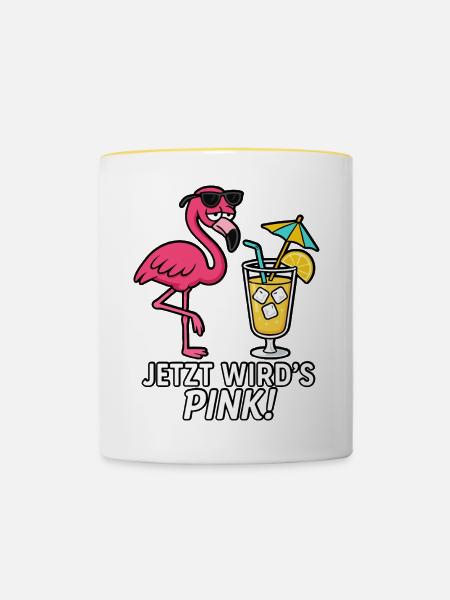 Jetzt wird's pink! - Tasse zweifarbig - Weiß/Gelb
