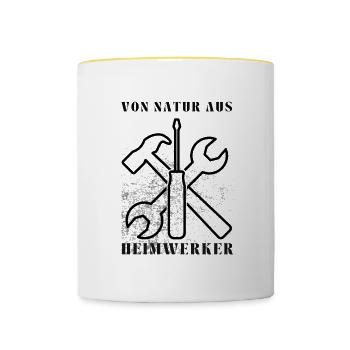 Do-it-yourselfers by nature – tool design - Contrasting Mug - white/yellow - Front