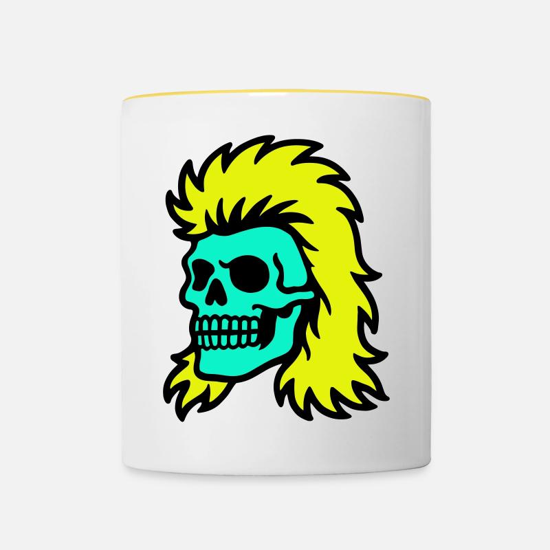 Mullet Skull - Contrasting Mug - white/yellow