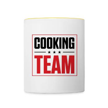 Équipe de cuisine - Mug contrasté - blanc/jaune - Devant