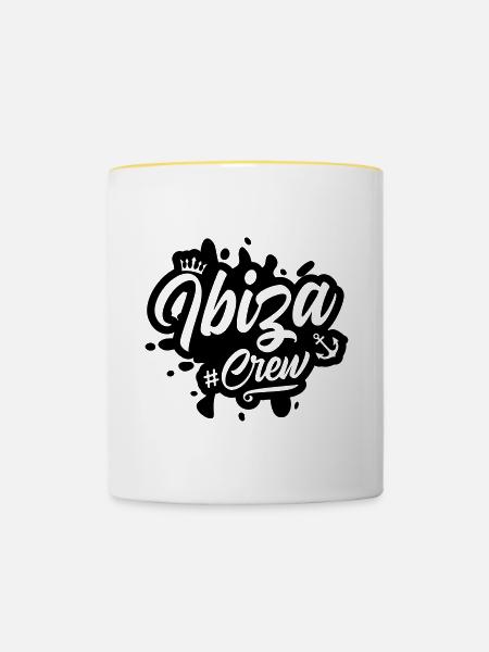 Ibiza Crew - Tasse zweifarbig - Weiß/Gelb