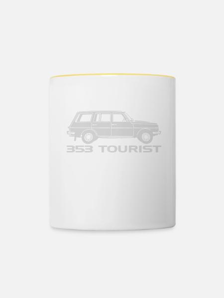 Wartburg w353 Tourist - Tasse zweifarbig - Weiß/Gelb