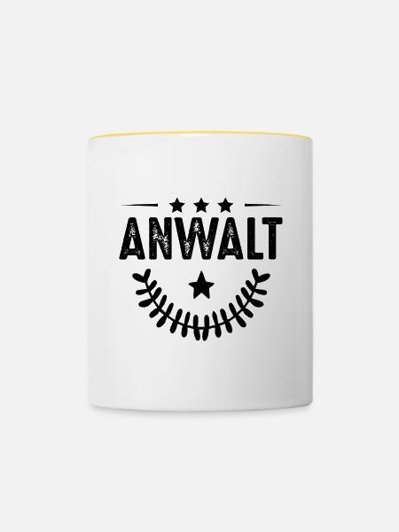 Anwalt Beruf - Tasse zweifarbig - Weiß/Gelb
