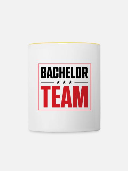 Bachelor Team - Tasse zweifarbig - Weiß/Gelb