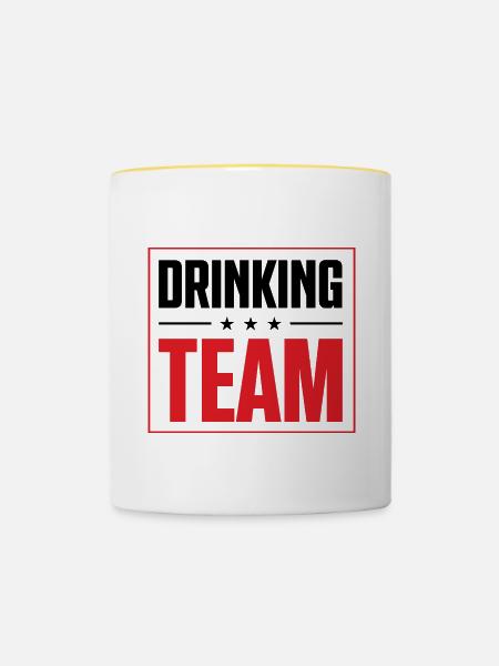 Drinking Team - Tasse zweifarbig - Weiß/Gelb