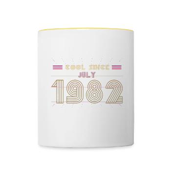 Juli 1982 - 40. Geburtstag Geschenk. Awesome. - Tasse zweifarbig - Weiß/Gelb - Vorne