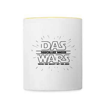Graduation 2022 Das wars Schule Abitur Studium - Contrasting Mug - white/yellow - Front