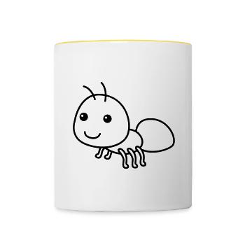 Ant Comic Animal - Contrasting Mug - white/yellow - Front