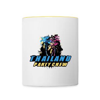 Thailand Party Crew Holiday Saying - Contrasting Mug - white/yellow - Front