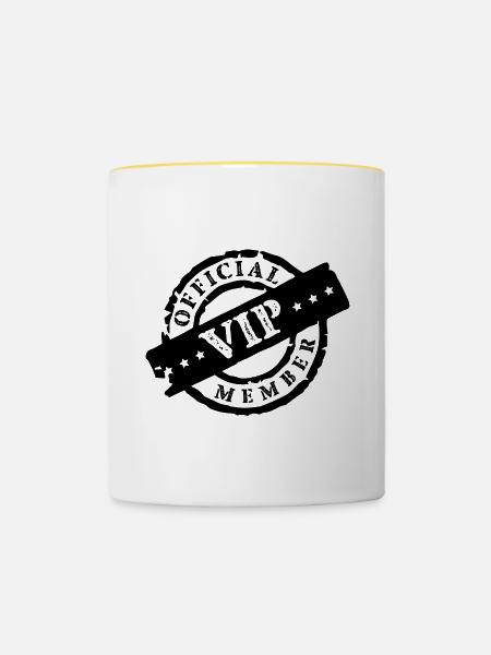 Vip Member - Tasse zweifarbig - Weiß/Gelb