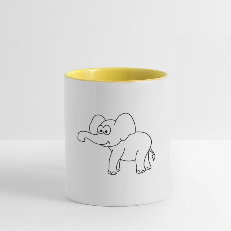 Elephant Comic Contrasting Mug
