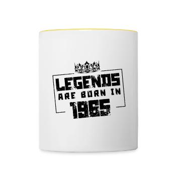 1965 legends born in - Contrasting Mug - white/yellow - Front
