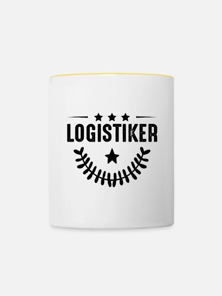 Logistiker Beruf - Tasse zweifarbig - Weiß/Gelb