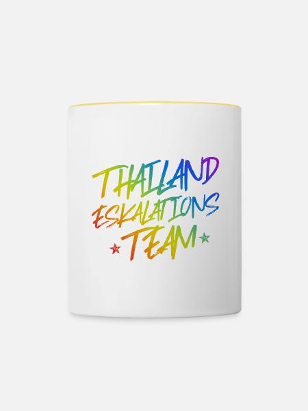 Thailand Eskalation - Tasse zweifarbig - Weiß/Gelb