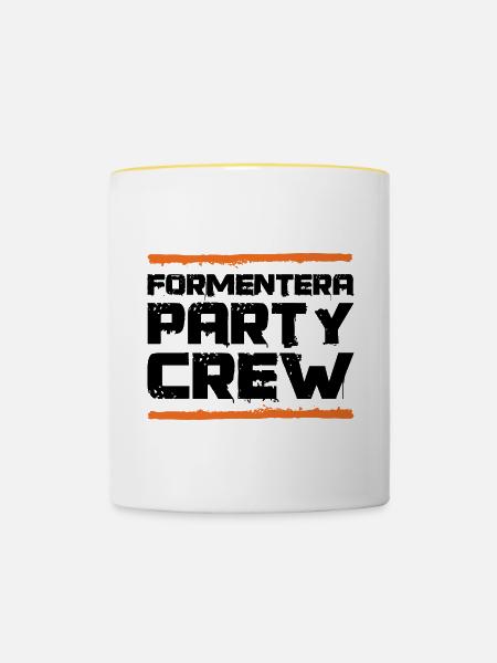 Formentera Party Crew - Tasse zweifarbig - Weiß/Gelb
