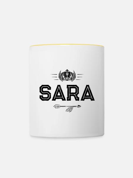 Sara - Tasse zweifarbig - Weiß/Gelb