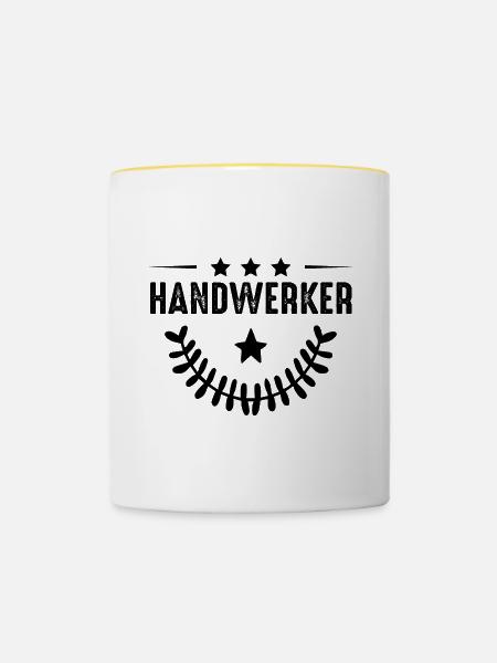 Handwerker Beruf - Tasse zweifarbig - Weiß/Gelb