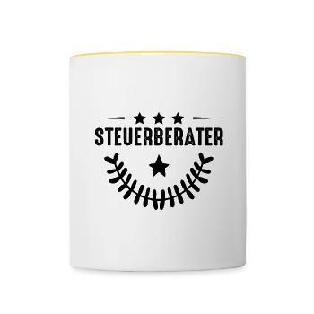 Tax consultant profession - Contrasting Mug - white/yellow - Front