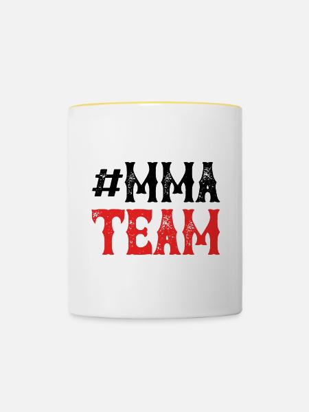 Mma Team - Tasse zweifarbig - Weiß/Gelb
