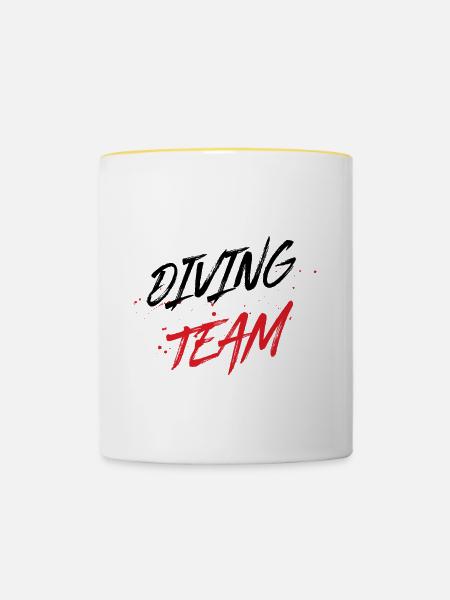 Diving Team - Tasse zweifarbig - Weiß/Gelb