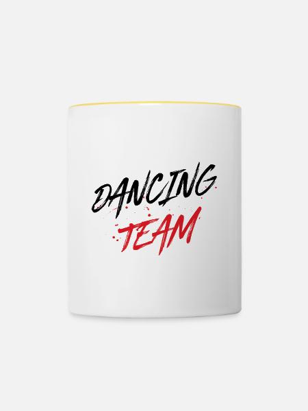 Dancing Team - Tasse zweifarbig - Weiß/Gelb