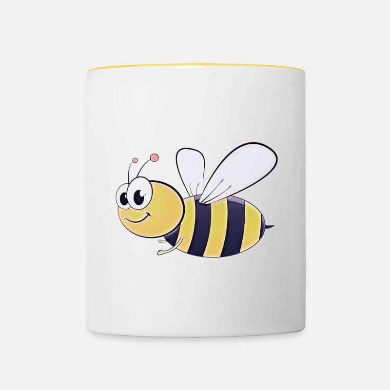 Funny bee - Contrasting Mug - white/yellow