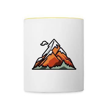 Mountains Landscape - Contrasting Mug - white/yellow - Front