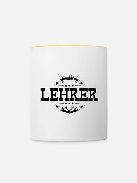 Lehrer Beruf - Tasse zweifarbig - Weiß/Gelb