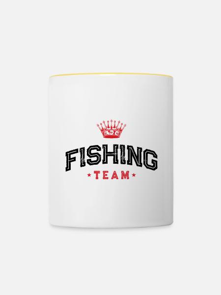 Fishing Team - Tasse zweifarbig - Weiß/Gelb