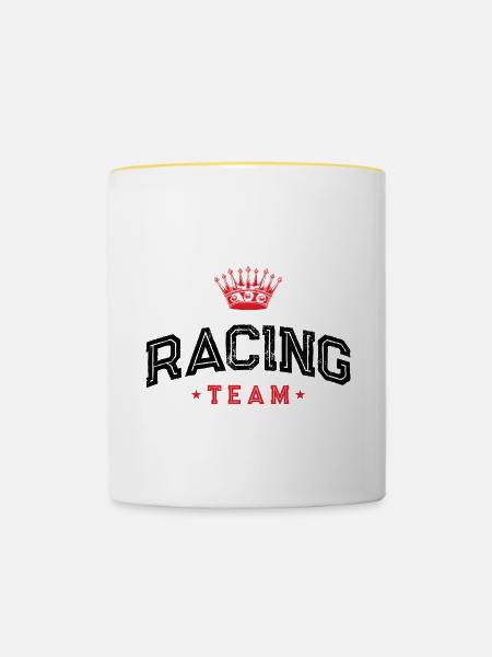 Racing Team - Tasse zweifarbig - Weiß/Gelb