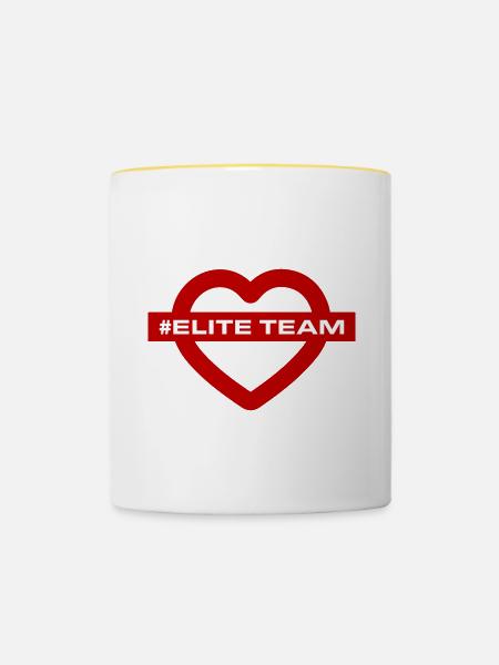 Elite Team Herz Liebe - Tasse zweifarbig - Weiß/Gelb