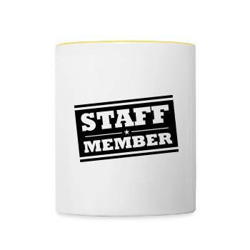 Membres du personnel - Mug contrasté - blanc/jaune - Devant