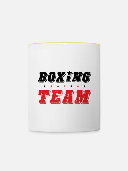 Boxing Team - Tasse zweifarbig - Weiß/Gelb