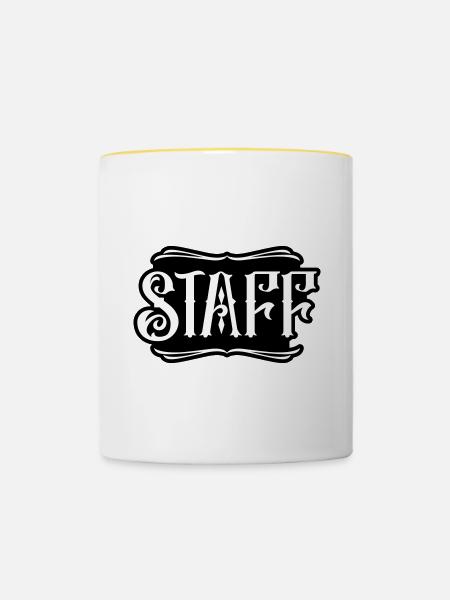 Staff Mitglied - Tasse zweifarbig - Weiß/Gelb