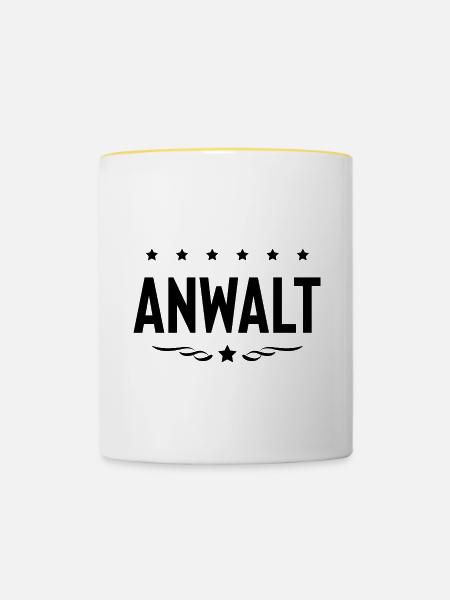 Anwalt Beruf - Tasse zweifarbig - Weiß/Gelb