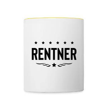 Rentner Rente - Tasse zweifarbig - Weiß/Gelb - Vorne