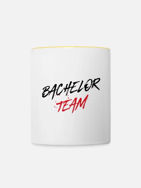 Bachelor Team - Tasse zweifarbig - Weiß/Gelb