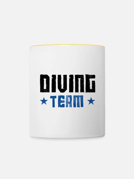 Diving Team - Tasse zweifarbig - Weiß/Gelb