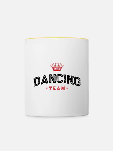 Dancing Team - Tasse zweifarbig - Weiß/Gelb