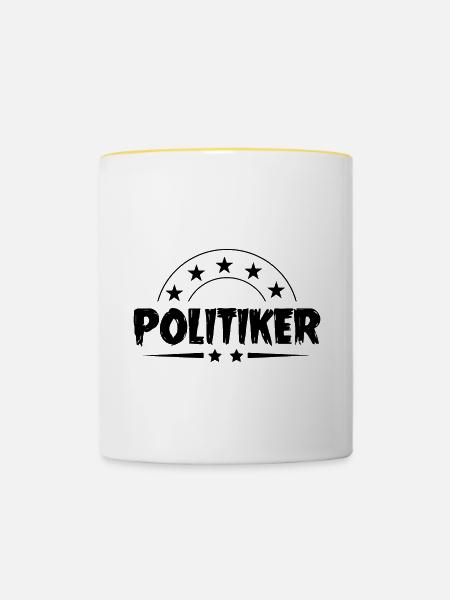 Politiker Beruf - Tasse zweifarbig - Weiß/Gelb