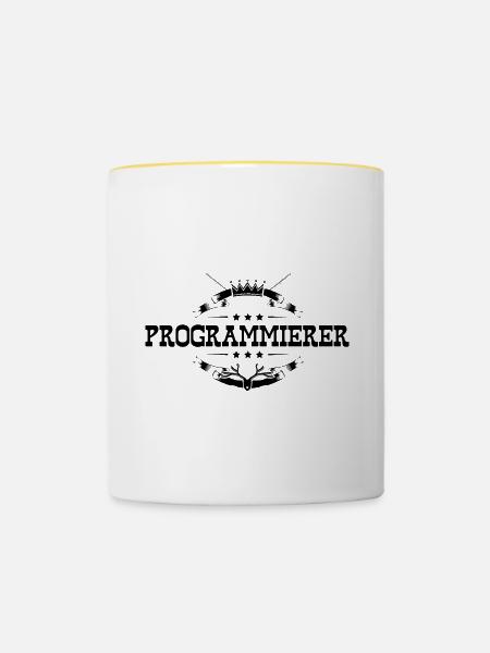 Programmierer Beruf - Tasse zweifarbig - Weiß/Gelb