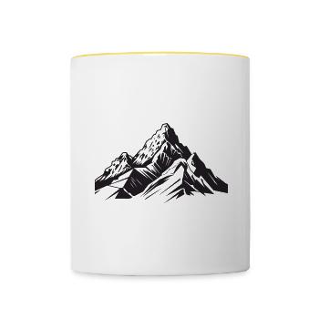 Mountains Symbol Silhouette - Contrasting Mug - white/yellow - Front