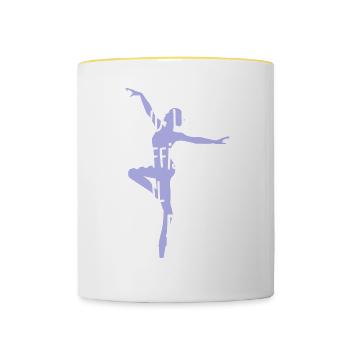 Danse - les mots - Mug contrasté - blanc/jaune - Devant