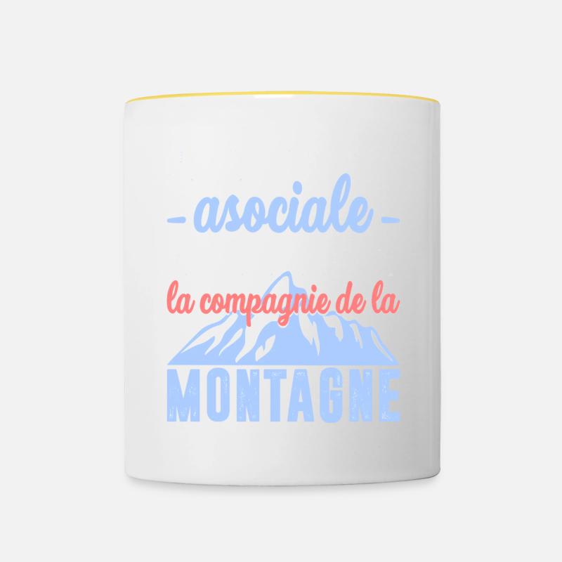 La compagnie de la montagne - Mug contrasté - blanc/jaune