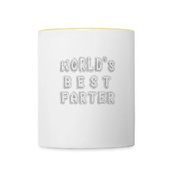 Worlds Best Farter I mean Father - Contrasting Mug - white/yellow - Front